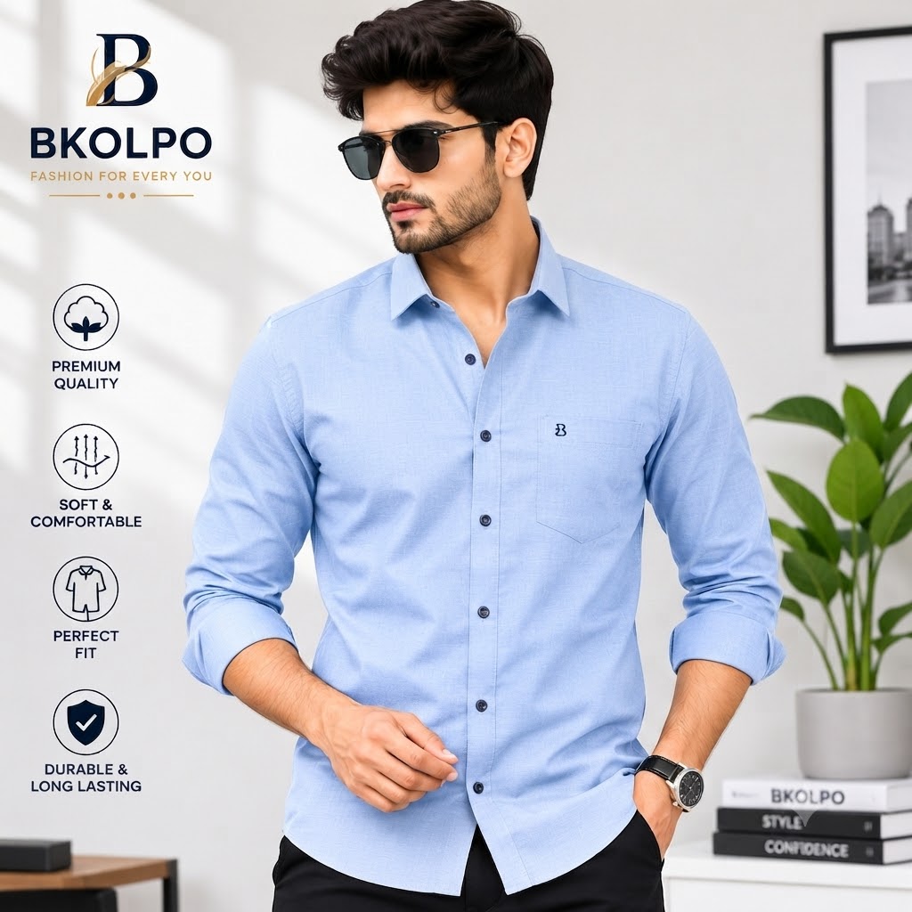 BKOLPO Classic Sky Blue Shirt